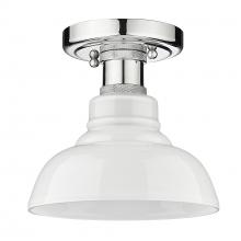  0305-FM CH-VMG - Carver CH Flush Mount in Chrome with Vintage Milk Glass Shade